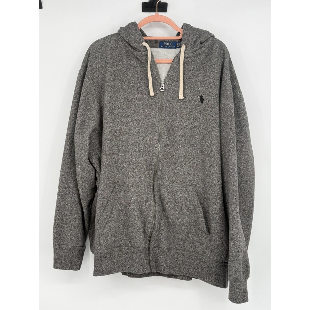 Polo Ralph Lauren Gray Full Zip Hoodie Jacket Pony Logo 2X